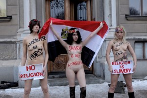 Протест против проекта новой конституции в Египте выразили обнаженные активистки в Стокгольме