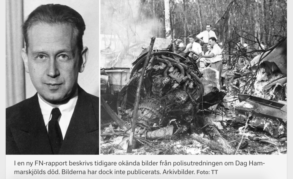 Гибель экс-генсека ООН шведа Хаммаршёльда, вероятно, не была случайной в 1961 году – новые данные эксперта ООН
