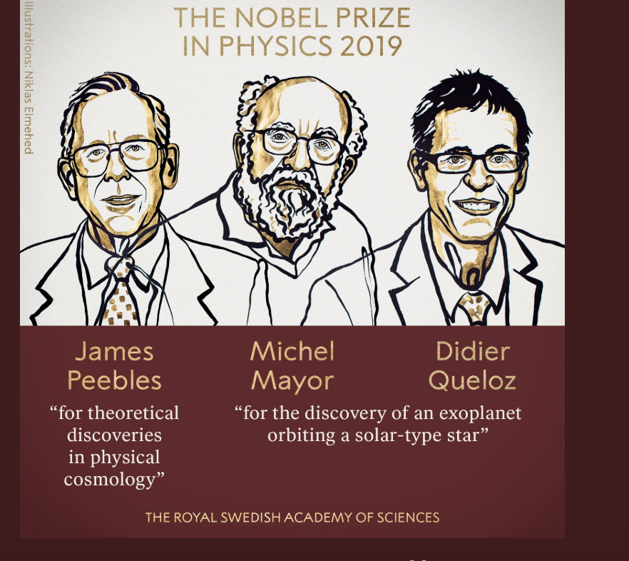 Нобелевская премия по физике за 2019 год присуждена за открытия в области Вселенной