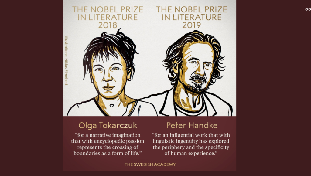 Нобелевская премия по литературе 2018 и 2019 годов присуждена Токарчук и Хандке