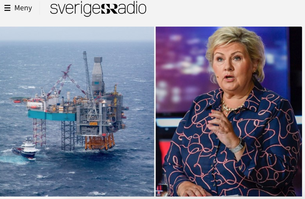 Норвегия не несет климатической ответственности за нефть, которая экспортируется, считает премьер Норвегии