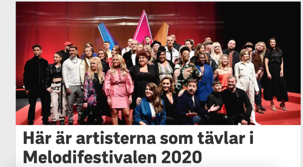 Конкурсные песни и исполнителей, претендующих на Евровидение 2020 от Швеции, представили в Стокгольме