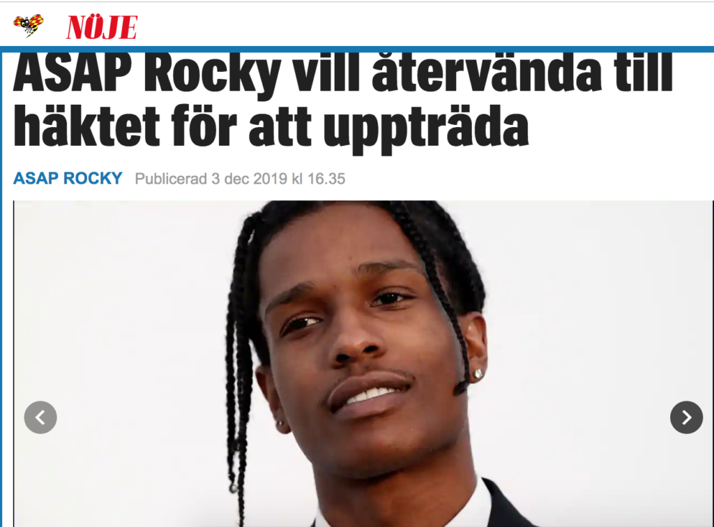 Рэпер из США ASAP Rocky хочет устроить концерт в шведской тюрьме