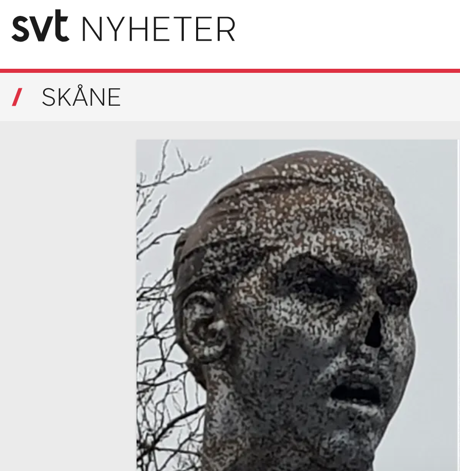 Неизвестные опять повредили статую легендарного шведского футболиста Златана в шведском Мальмё