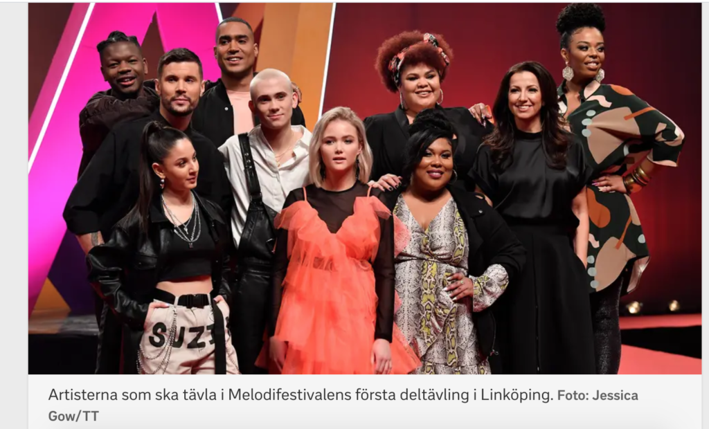 Первый тур выступлений за право представлять Швецию на Евровидении 2020 пройдет в субботу в Линчепинге