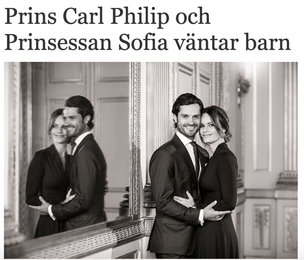 Принц Швеции Карл Филип его супруга объявили о том, что ждут третьего ребенка