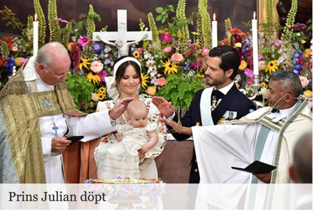 Крещение третьего сына принца Карла Филипа прошло в субботу в Швеции