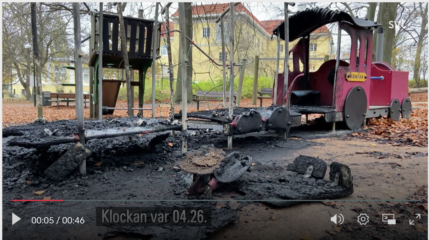 Детскую площадку подожгли в Мальмё - 19-ю по счёту за год