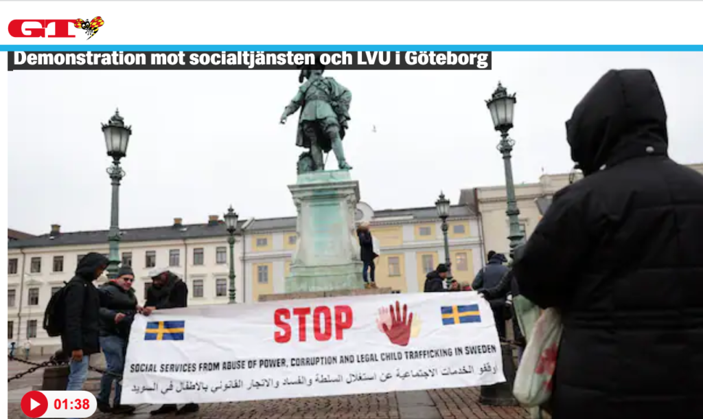 Акция протеста против социальной службы прошла в Гетеборге в воскресенье