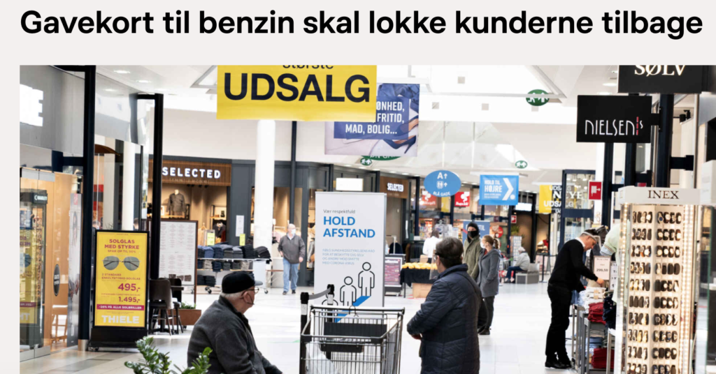 Торговый центр в Дании хочет удерживать покупателей подарочными купонами на бензин