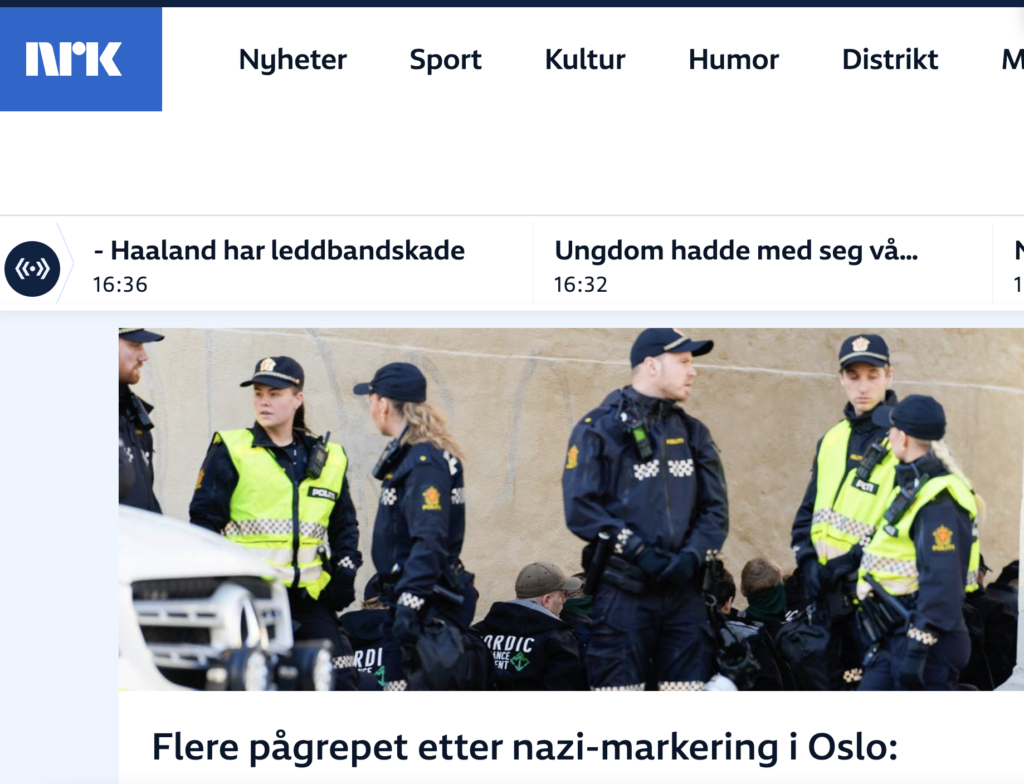 Более трех десятков человек задержала полиция Осло после акции неонацистов в субботу