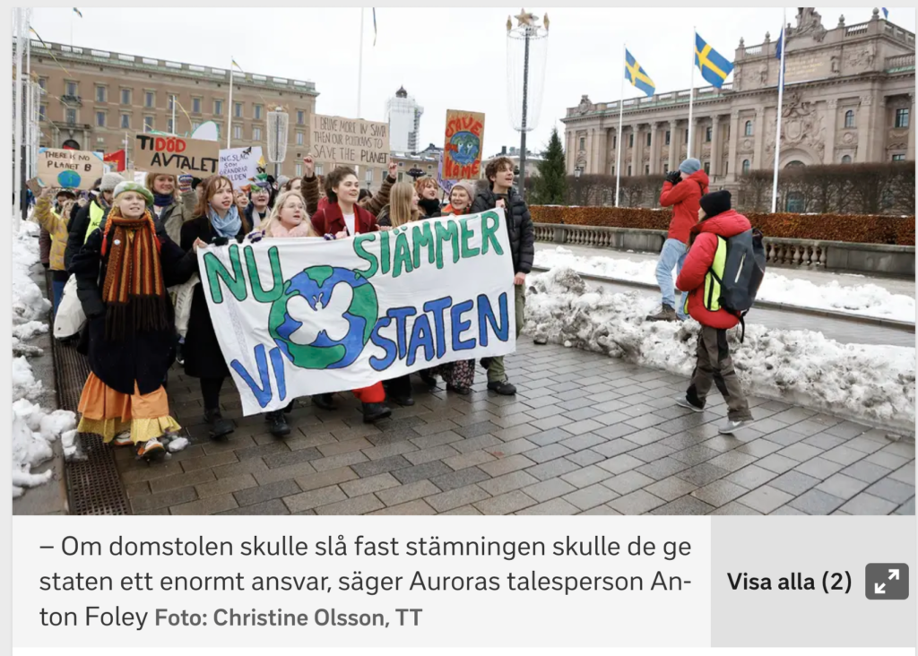 Более 600 молодых активистов подали на шведское государство в суд из-за недостаточных мер по климату