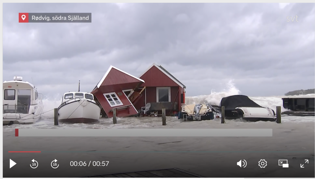 Штормовая погода нанесла материальный ущерб в Дании и в Швеции