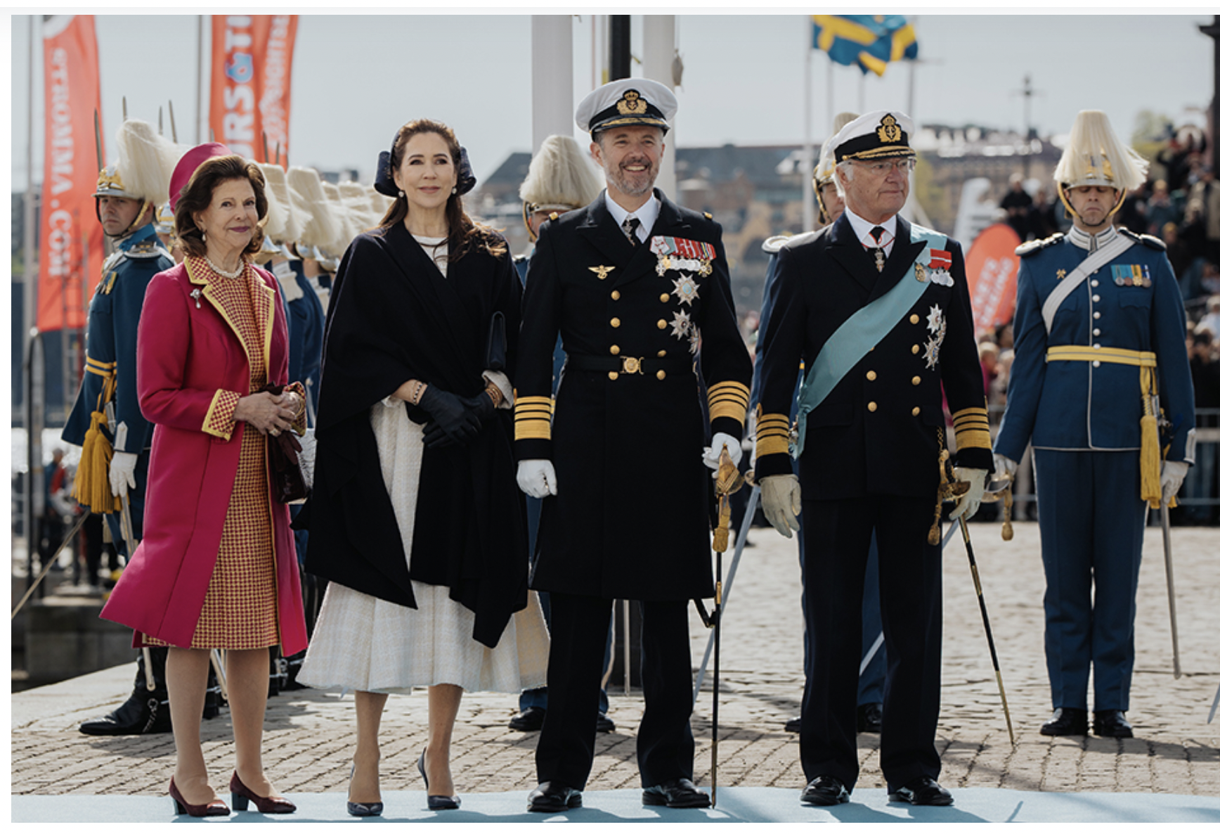 Королевская пара Дании с официальным визитом в Стокгольме