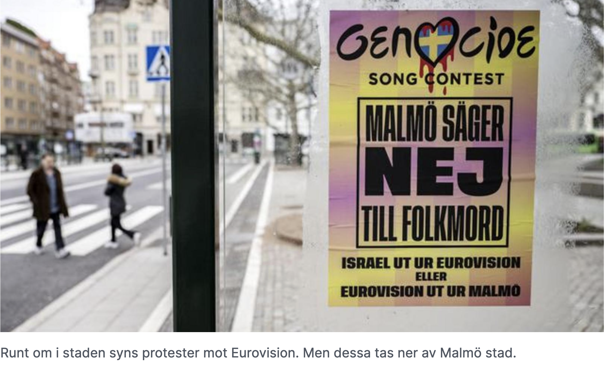 Плакаты о Палестине на фоне Евровидения в Мальме